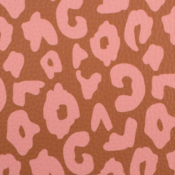 50x70 cm Zuschnitt Kunstleder Happy Collection Leo Terracotta/Lachs by Cherry Picking von Swafing